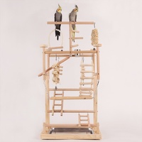 Grand support de fournitures pour oiseaux en bois massif perchoir échelle d'entraînement avec tige et corde cadre d'escalade ensemble de jouets pour oiseaux