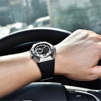 Montre mécanique pour homme PAGANI DESIGN YS-007, grande taille 47,5 mm, squelette, bracelet en cuir, saphir, étanche, montres-bracelets, Reloj Hombre