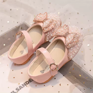 Nuevos zapatos de alta calidad para niños, diamantes de imitación de perlas, zapatos de princesa brillantes para niños, zapatos para Niñas para fiestas y bodas - Product Image 6