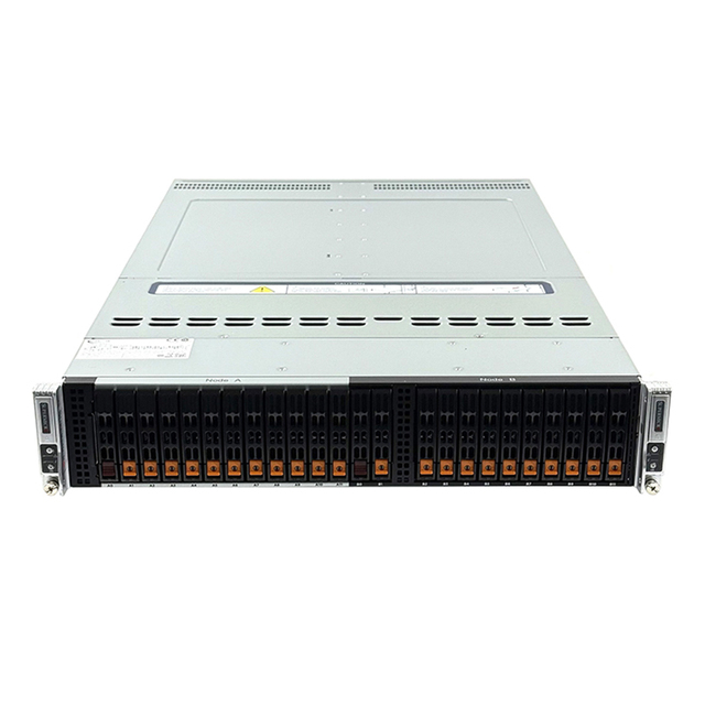 Super micro 220BT-DNTR Dual-node 2U rack-mounted server, Intel Xeon 2200W power supply, PCIE4.0 24-disk NVME U.2 interface