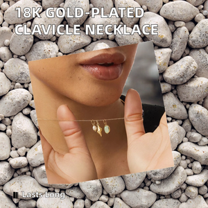 18K vàng-mạ dài xương đòn Chuỗi vòng cổ dành cho phụ nữ đại dương xu hướng liên kết thiết kế Zircon Inlay đá quý làm bằng đồng cho món quà kỷ niệm - Product Image 3