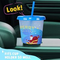 Thème de Noël 24oz Sublimation personnalisé café tasse à eau imprimé Logo motif paille gobelet couleur changeante tasse