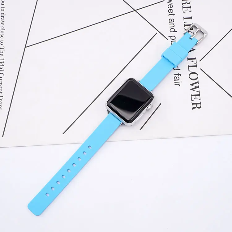 2021 Fashionable Hot Sale Soft Silicone Sport Watch Band 38/40/41mm 42/44/45mm For Whole Apple Watch Series Replacement Bracelet