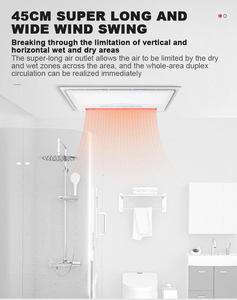 Chauffe-air de salle de bain <span class=keywords><strong>mural</strong></span> ou monté au plafond affichage de la température ventilateur d'extraction <span class=keywords><strong>soufflant</strong></span> éclairage lumière LED intégrée - Product Image 5