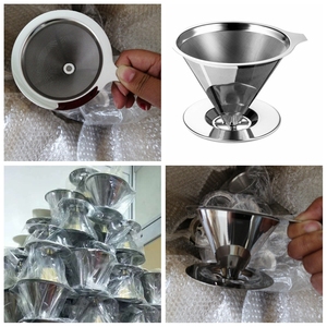 Feinmaschiges Edelstahlkegel-Kaffeefilter-Kaffees ieb zum Übergießen/Tropf brauen - Product Image 5