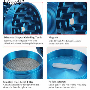 Yiwu erliao เครื่องบดยาสูบ50มม., เครื่องบดยาสูบโลหะผสมสังกะสี4ชั้น - Product Image 5