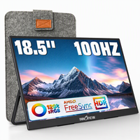 Moniteur portable 18,5 pouces FHD 100Hz HDR, écran IPS mat, USB C, moniteur externe pour ordinateur portable, consoles de jeu