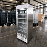 Vitrine Réfrigérée Simple Porte Vitrée Refroidissement par Air Congélation Rapide Étagères Réglables 400L Restaurant