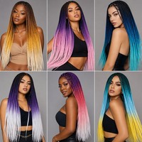Mehrfarbige Vorgestreckte Einfach zu Flechtende Haare Niedrigtemperatur Synthetische Jumbo Braids Haarverlängerungen 26 Zoll 90g