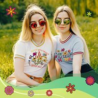 DTF Design personnalisé Autocollants de presse à chaud Imperméable PET et caoutchouc Prêt à presser Impression par transfert sur T-shirts et tissus Vente en gros