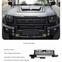 Kit Black Knight pour Jetour Traveler T2 comprenant un éclairage de toit, un cache de capot, une calandre avant, un pare-chocs avant, des accessoires de modification tout-terrain en ABS