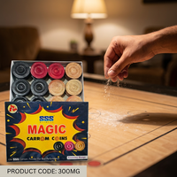 Jeu de jetons de carrom magiques 8 mm, jetons de jeu en bois personnalisés, jeu de société d'intérieur, coffret cadeau, modèle Jr-ind-c35 Uttar Pradesh