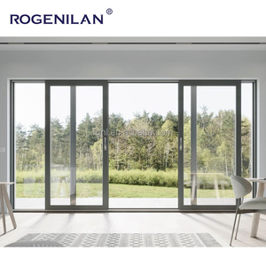 Rogenilan ระเบียงพายุเฮอริเคนประตูทางเข้าคู่ประตูบานเลื่อนอลูมิเนียมยกและประตูระเบียงกระจกสไลด์กลางแจ้ง - Product Image 2