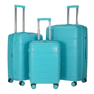 Ensemble de 3 valises rigides en polypropylène, légères, avec roulettes pivotantes à 360 degrés, style simple et classique, fabriquées en Chine - Product Image 1
