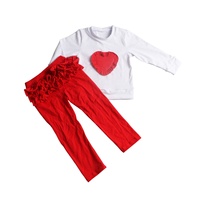 Ensembles de vêtements pour enfants de 6 ans, chemises en coton à motifs de dessins animés, manches longues, pantalons à volants, ensembles de vêtements 2 pièces pour filles