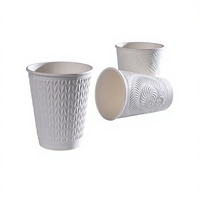 Gobelets à café en papier blanc gaufré de 12 oz, qualité alimentaire, jetables, pour boissons chaudes, pour café à emporter, hôtel et événements de mariage