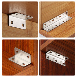 JINNATE Stainless Steel L-Shaped Angle Bracket Black And Silver Table Chair Connector Hardware Reinforcement Bracket - Product Image 3