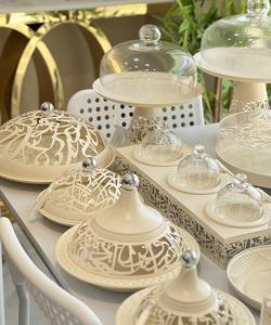 Set di Vassoi in Metallo Personalizzati per Eid <span class=keywords><strong>Mubarak</strong></span> 2026, Decorazione Islamica Moderna per la Casa con Motivi Incisi - Product Image 3