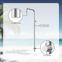 Robinet moderne à panneau de douche d'extérieur en acier inoxydable 304 Douche d'extérieur murale contemporaine froide et chaude