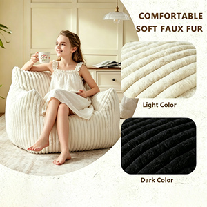 Divano a sacco in velluto a coste per bambini, comoda poltrona lounge a sacco per neonati, divano pigro da pavimento, poltrona imbottita accogliente <span class=keywords><strong>con</strong></span> braccioli per soggiorno - Product Image 2