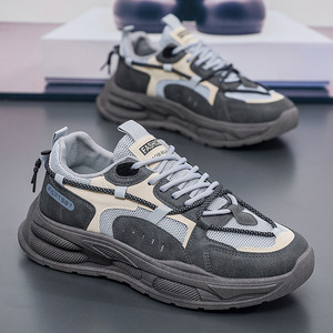 Nouvelles <span class=keywords><strong>Chaussures</strong></span> de Sport Décontractées Respirantes pour Hommes en Cuir Synthétique à Lacets et Maille, Tendance et Polyvalentes, Rehaussantes - Product Image 3