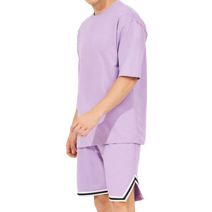 Customized Casual 100% Cotton Two Piece <b>Men</b> T Shirt <b>Shorts</b> Set Summer Outfit <b>Slim</b> <b>Fit</b> Breathable Comfortable Plain <b>Men</b> Twin Set - Product Image 2