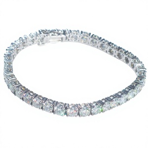 Elegante Brazalete de Plata de Ley con Diamante Cultivado en Laboratorio de 6MM para Hombre y Mujer, Corte Brillante Cuadrado, Accesorio de Lujo Dorado Zhong min - Product Image 3