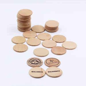 Keripik Kayu Bulat dengan Pola yang Dapat Disesuaikan untuk Permainan Strategis Token Permainan Papan Bulat Kayu - Product Image 2