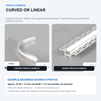 Nouvel article : Profilé LED flexible en aluminium pour cloison sèche, plâtre, bande LED, diffuseur LED encastré avec couvercle en PC, 3m