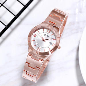 นาฬิกาผู้หญิงดีไซน์สายสแตนเลสแบบเรียบง่ายกันน้ำปฏิทินพิเศษสำหรับเทศกาลคริสต์มาส - Product Image 6