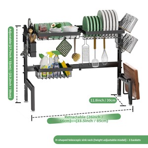 Escurridor de Platos Extensible para Fregadero, Organizador Ajustable de Acero Inoxidable para Encimera de Cocina, Almacenamiento para Fregadero Doméstico - Product Image 6