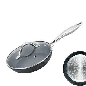 Poêle antiadhésive en aluminium, poêle à frire à fond plat sans fumée pour usage domestique, poêle épaissie multi-tailles compatible avec plusieurs gammes - Product Image 4