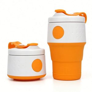 Gobelet isotherme pliable réutilisable sans BPA de qualité alimentaire pour voyage en plein air avec logo personnalisé - Product Image 2