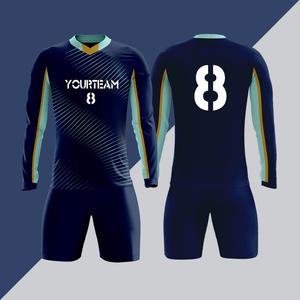 Wholesale Custom Long Sleeve Football <b>Shirts</b> Set 100% <b>Polyester</b> Breathable Quick-Dry V-Neck Unisex Adult - Product Image 4