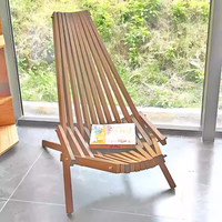 Ensemble de mobilier d'extérieur pour jardin, patio, balcon, terrasse, table à thé, petite chaise longue pliante en bois massif, chaise Waikiki