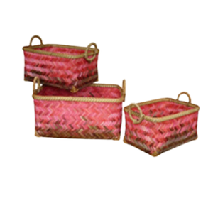 Panier de fruits rouges vietnamiens fait à la main exquis artisanat en bambou de qualité supérieure - Product Image 1