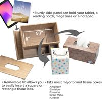 Support de tablette en bambou pour meubles de maison, organisateur de bureau pour iPad, téléphones, télécommandes, blocs-notes, stylos
