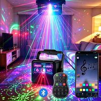 Lumière stroboscopique disco, lumières de scène, lumières laser LED, lumières DJ, haut-parleur Bluetooth, activé par le son, pour KTV, bars, DJ, club, spectacle, piste de danse | YSH