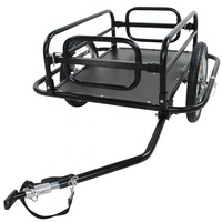 Remorque de vélo pliante boîte de rangement de cargaison attelage coupleur bagages utilitaire shopping camping outil chariot enfant animal poussette à main