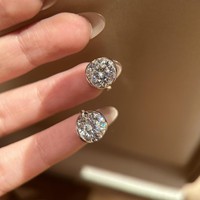 Nouvelles boucles d'oreilles clipsables en argent 925 et moissanite pour femme, exquises, haut de gamme, suspendues, scintillantes, effet diamant, petites ampoules, tendance et élégantes