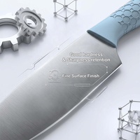 Ensemble de couteaux de cuisine Fulwin 6 pièces, professionnels, écologiques, durables, en acier inoxydable, couteau Santoku, poignées TPR ambidextres