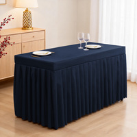 Nappe blanche ajustée pour tables rectangulaires de 4, 6 et 8 pieds - Tissu polyester résistant à l'eau et lavable