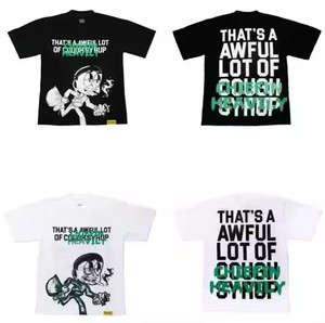 Camiseta 100% de algodón de alta calidad, ajuste clásico de gran tamaño, diseño sólido personalizable, camiseta personalizable 'That's Awful Lot Cough Syrup' - Product Image 6