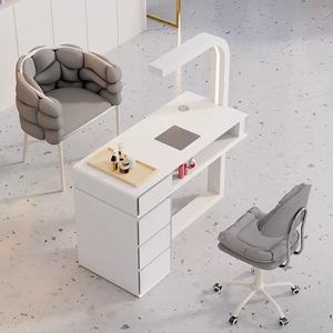 Hot Sale Modern Style <b>Nail</b> Salon Furniture Wood and Glass Manicure <b>Table</b> for <b>Nail</b> Bar and Beauty Salon Supplies - Product Image 1