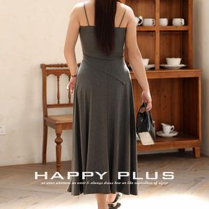 Falda Larga Acampanada de Modal Negra de Cintura Alta Happy Plus para Mujer, Vestido Elástico de Talla Grande para Carrera Profesional con Cuello Redondo Sz8918 - Product Image 5