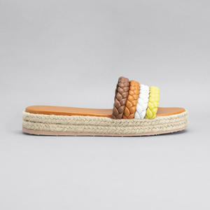 Sandales d'été à <span class=keywords><strong>plateforme</strong></span> pour femmes, chaussures confortables à bout ouvert large et antidérapantes, Espadrilles de plage - Product Image 1