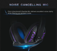 Casque de jeu filaire à son surround avec prise 3,5 mm et micro compatible avec PS4 Xbox One PC Ordinateur portable pour les joueurs