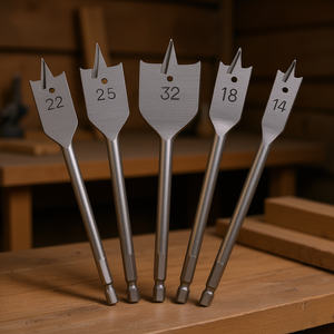 Juego de brocas de punta de bandera de 14, 18, 22, 25 y 32 mm para taladrar madera - Product Image 3