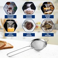 Passoire à mailles fines en acier inoxydable pour thé Matcha Passoire pratique Tamis à tamis Accessoires indispensables