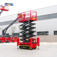Plateforme élévatrice à ciseaux sur chenilles autopropulsée CFMG pour travaux en hauteur, homologuée CE ISO IPAF, vente directe usine